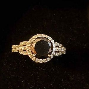 1.60 carat natural earth mined black diamond ring